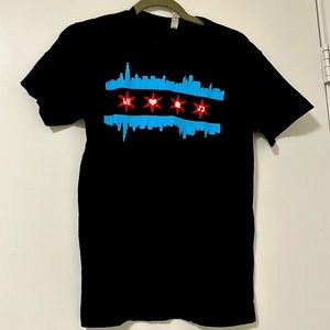 Chicago skyline shirt dedicated to Chicago’s love for house music in the 4 stars